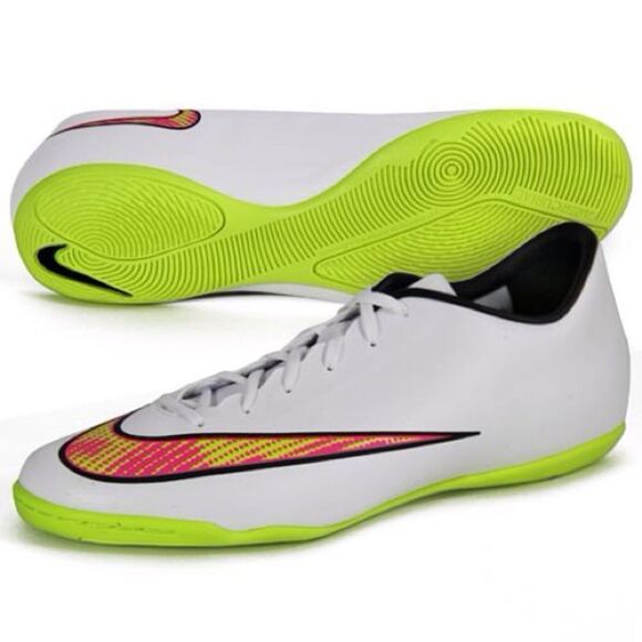 Nike Jr. Mercurial Victory V IC White and Neon Yellow Athletic Shoes Size 6Y main image 6